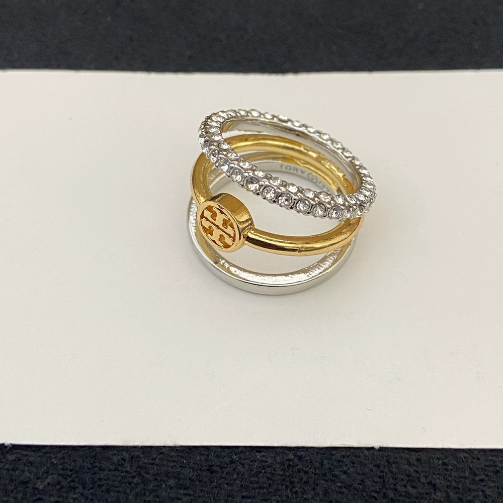 Tory Burch Rhinestone Three Layer Ring - Picture 4 of 6
